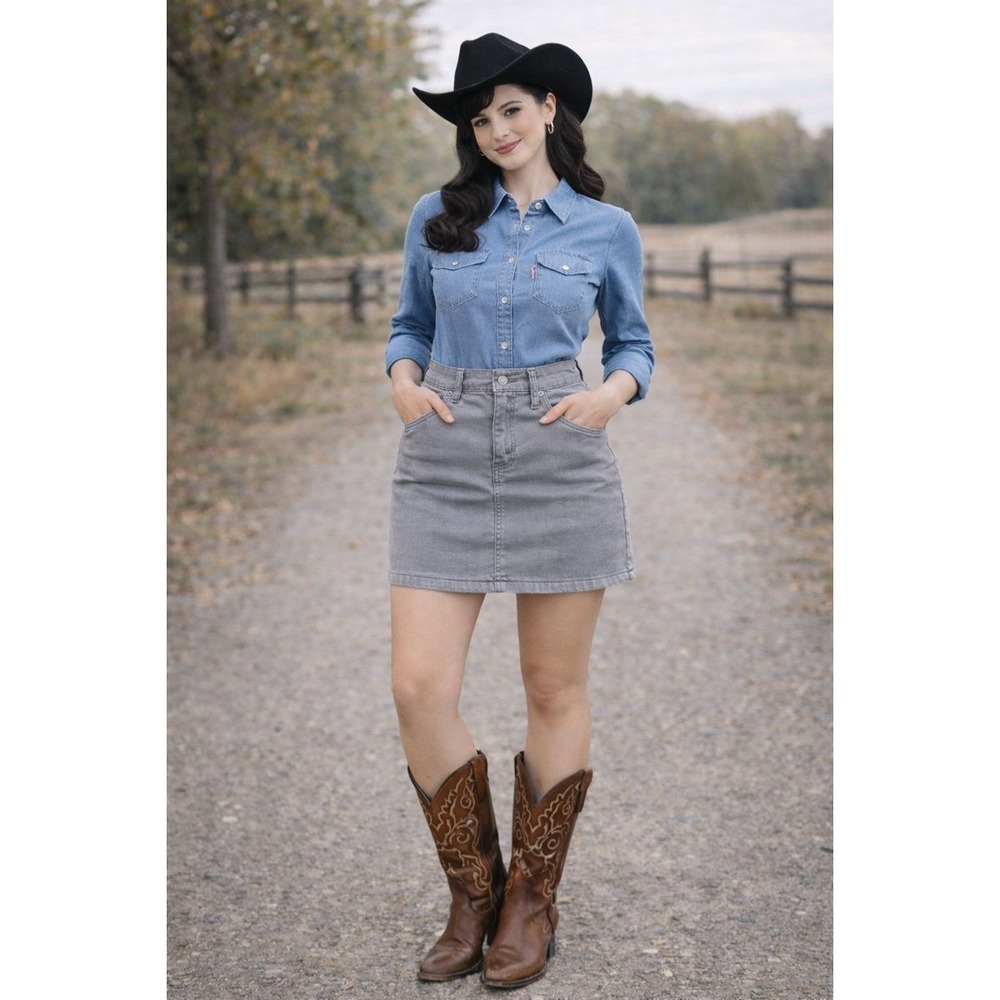 Denizen‎ from Levi's denim mini skirt gray size 6